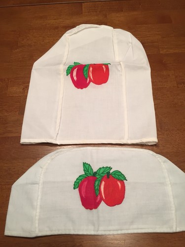 Vintage Appliance covers, Apple design, Toaster, Mixer White with Red Excellent