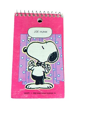 Vintage Plymouth Peanuts Snoopy Charlie Brown Memo Pad Paper Notepad 1958,1965