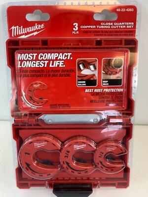 NEW Milwaukee 48-22-4263 3 Piece Close Quarters Tubing Cutter Set NEW