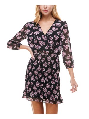 Короткое платье-футляр TRIXXI Womens с прозрачным рукавом 3/4 и вырезом-лодочкой