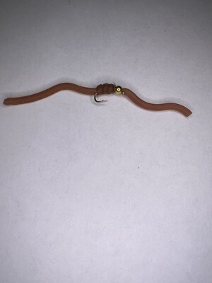 12 Bead Head Squirmy Worm Fly Fishing Trout Flies Sz 14 several colors available
