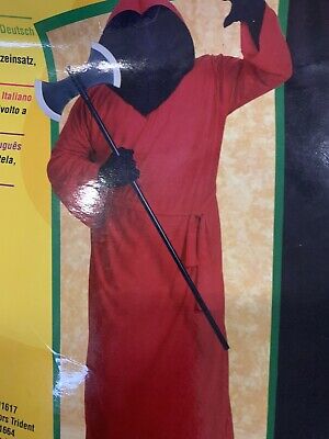 Horror Robe Red "Invisible Face" Long Hooded Poly Halloween Horror Costume Prop