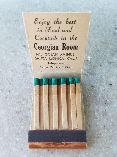 Vintage Matchbook Georgian Hotel Ocean ave. Santa Monica CA full unstruck j79