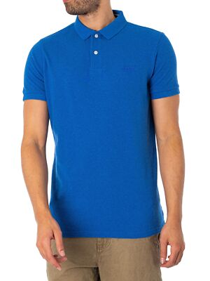 

Мужская классическая рубашка-поло из пике Superdry, синяя, Синий, M1110343A-0YB
