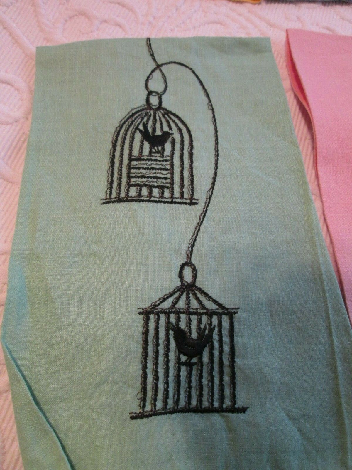 Lot 10 Vintage Show Towels Poodle Birds Cage Embroidery Applique Finger Tip