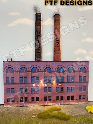 *O Scale Scratch Built ''Big Heinz Factory'' Pittsburgh Building Front MTH Lionel*