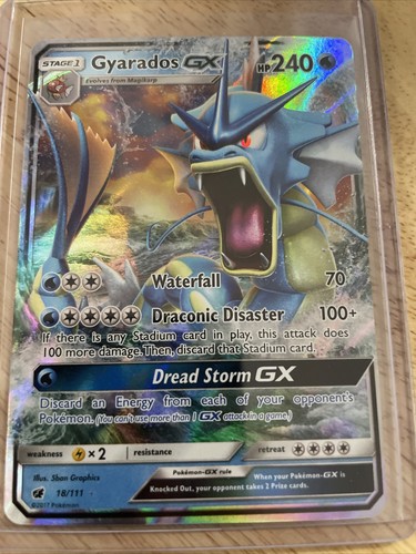 Gyarados GX 18/111 Ultra Rare Full Art Holo Pokemon Card