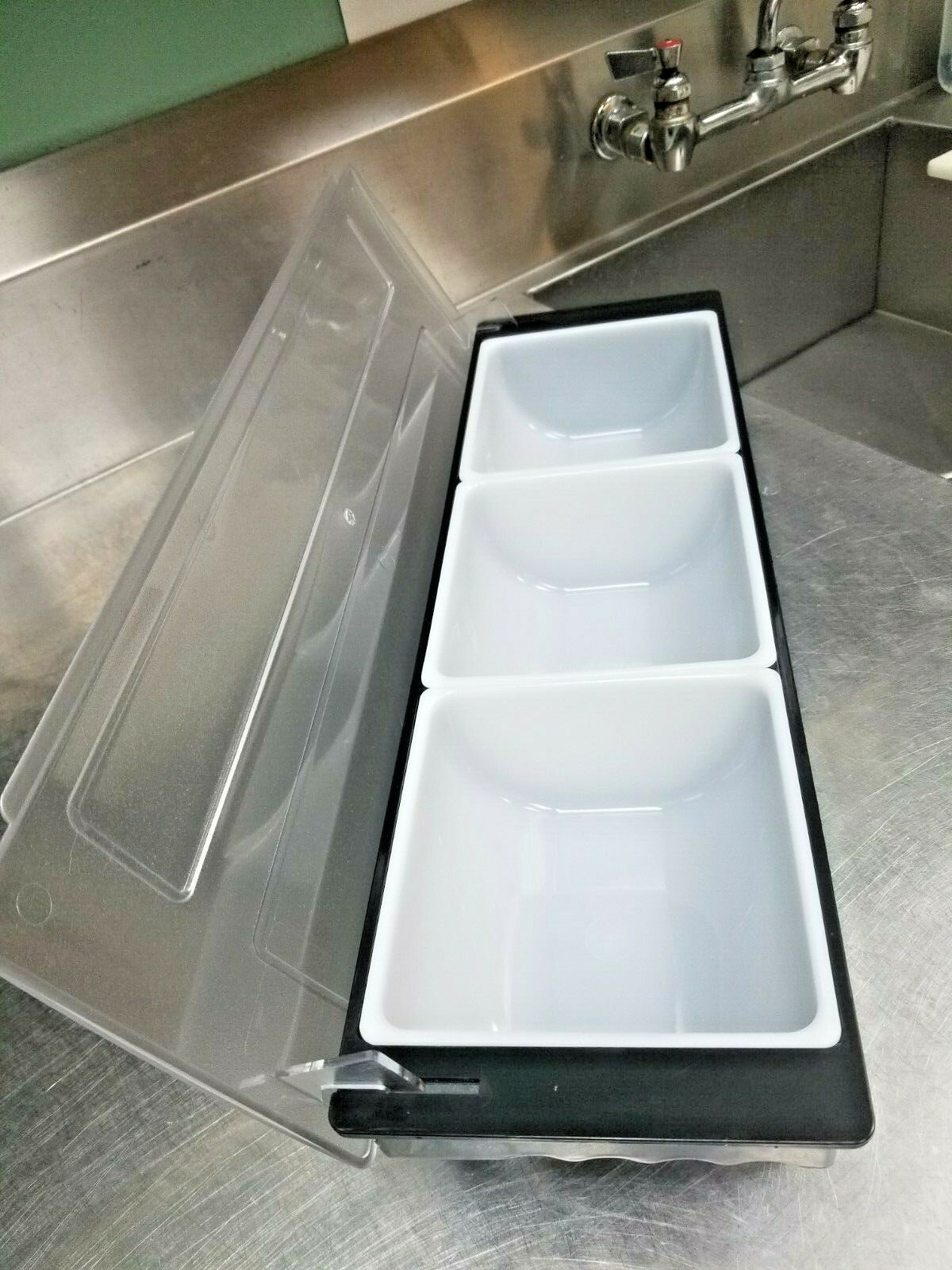 2 Pack Bar Top Food & Condiment Dispenser, 3 Tray Garnish Server Station