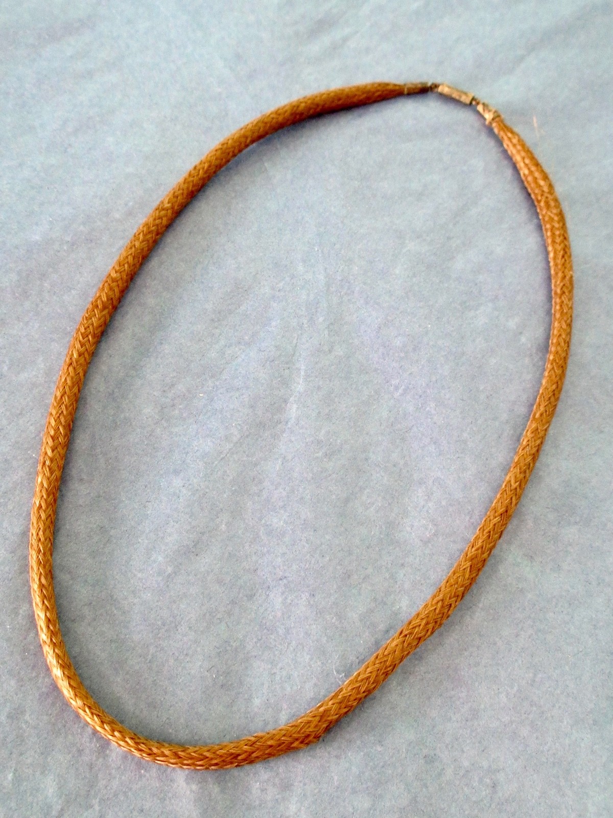 Antique Georgian Woven Human Hair Necklace Silver Clasp ca. 1780-1800