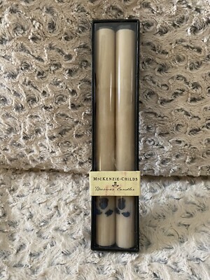 Mackenzie Childs Beeswax Candle Sticks Candles 12  - Set of 2 NEW Flowers?
