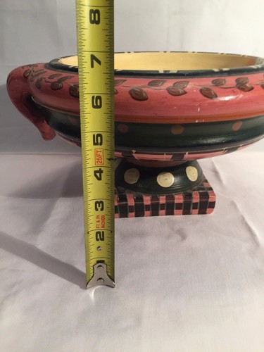 DECORATIVE CERAMIC DUCK CANADIAN GOOSE DISH BOWL PEDESTAL