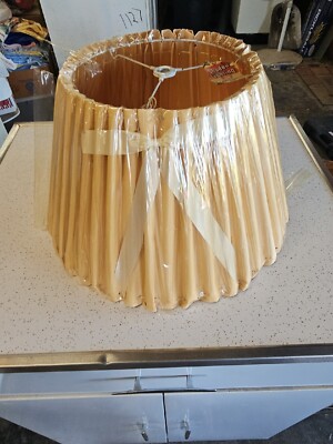 Vintage Paper Accordian Pleated Lamp Shade with Bow NOS