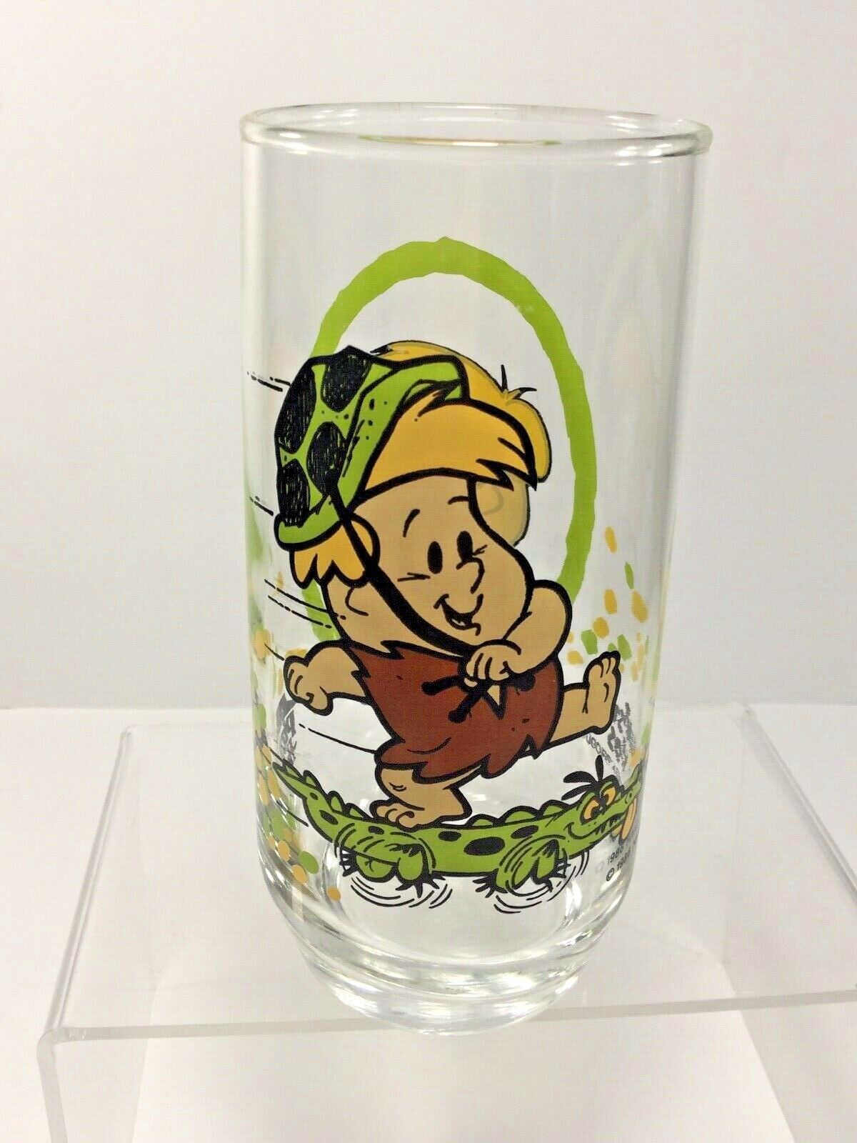 Vintage,1986 Pizza Hut Promotinal Flintstone Kids, Barney' 16 oz Tumbler Glass