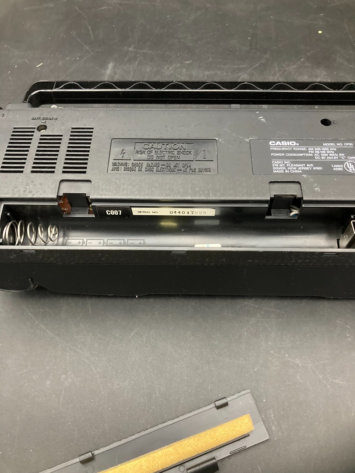 Casio CP50 AM/FM/Cassette Boombox Works w/Issue AS-IS