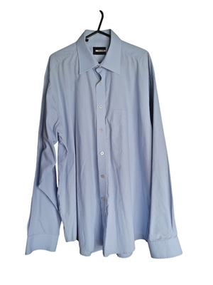 Pierre Cardin Mens Shirt Size 16.5 Neck Blue Long Sleeve Polyester Cotton