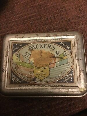 Vintage Tin Packer's Tar Soap Tin Advertising Container