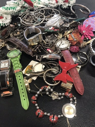 Junk Drawer Lot - Pins, Watches, Jewelry, etc