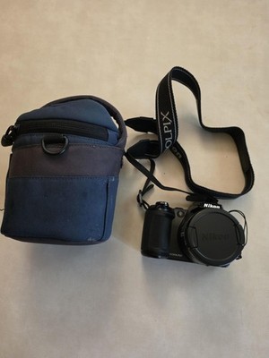 Nikon Coolpix Black Bridge Digital Camera 14.1MP 21x Zoom Bag Video Strap