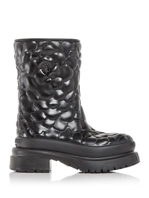 

VALENTINO GARAVANI Женские резиновые сапоги на платформе Atelier Black Rose Petal 2-1/2, Черный, WW0S0CZ2CKC
