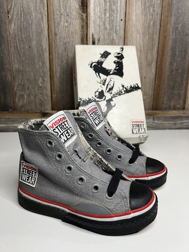 Vintage 1986 NOS RARE Vision Street Wear Skate Grey Shoes