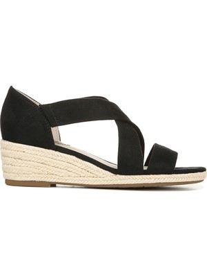 

LIFE STRIDE Черные женские эспадрильи Siesta с открытым носком на танкетке, Черный, G2711F1