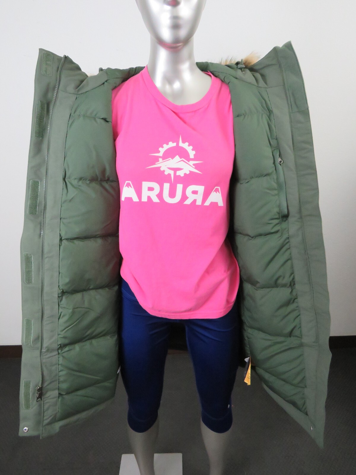 Pre-owned The North Face Womens  Tnf Arctic Parka Down Warm Winter Jacket - Thyme Green