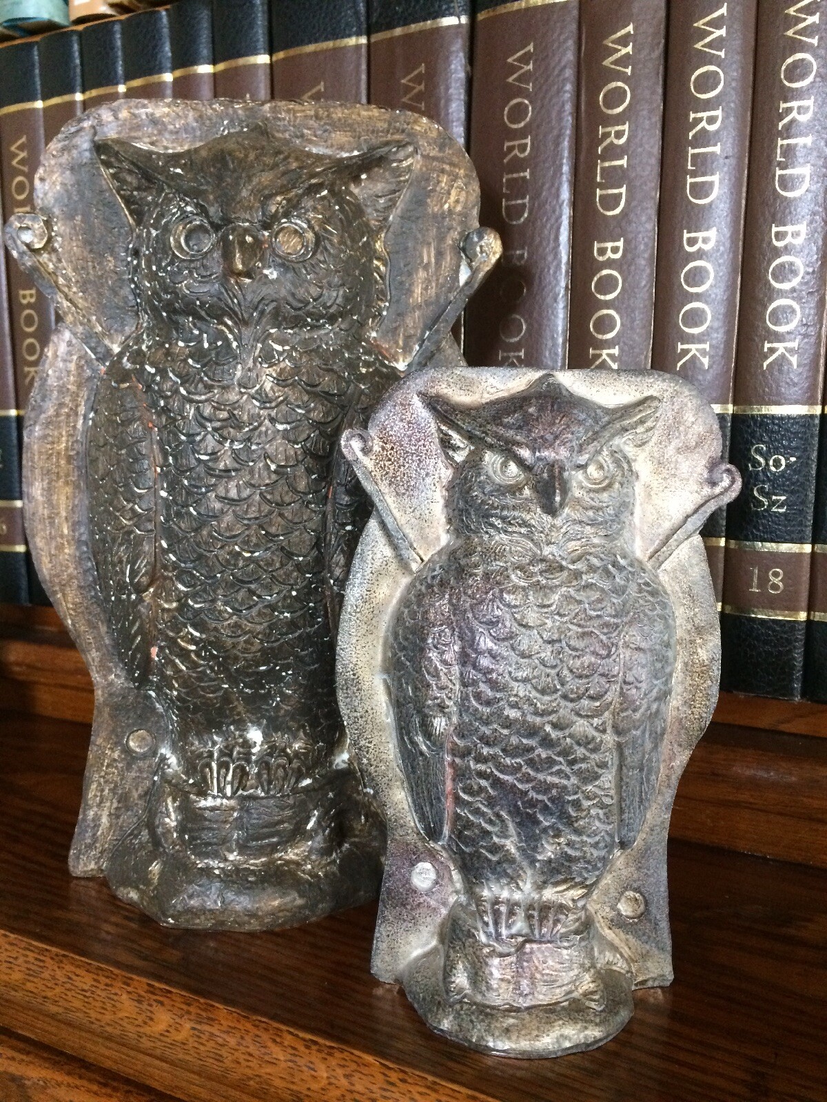 Primitive Tin Style Owl Bronze Resin Chocolate Mold Rustic Halloween Home Decor