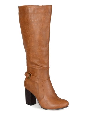 

JOURNEE COLLECTION Женские коричневые сапоги Carver с круглым носком на блочном каблуке, Коричневый, CARVER-TAN-085WC