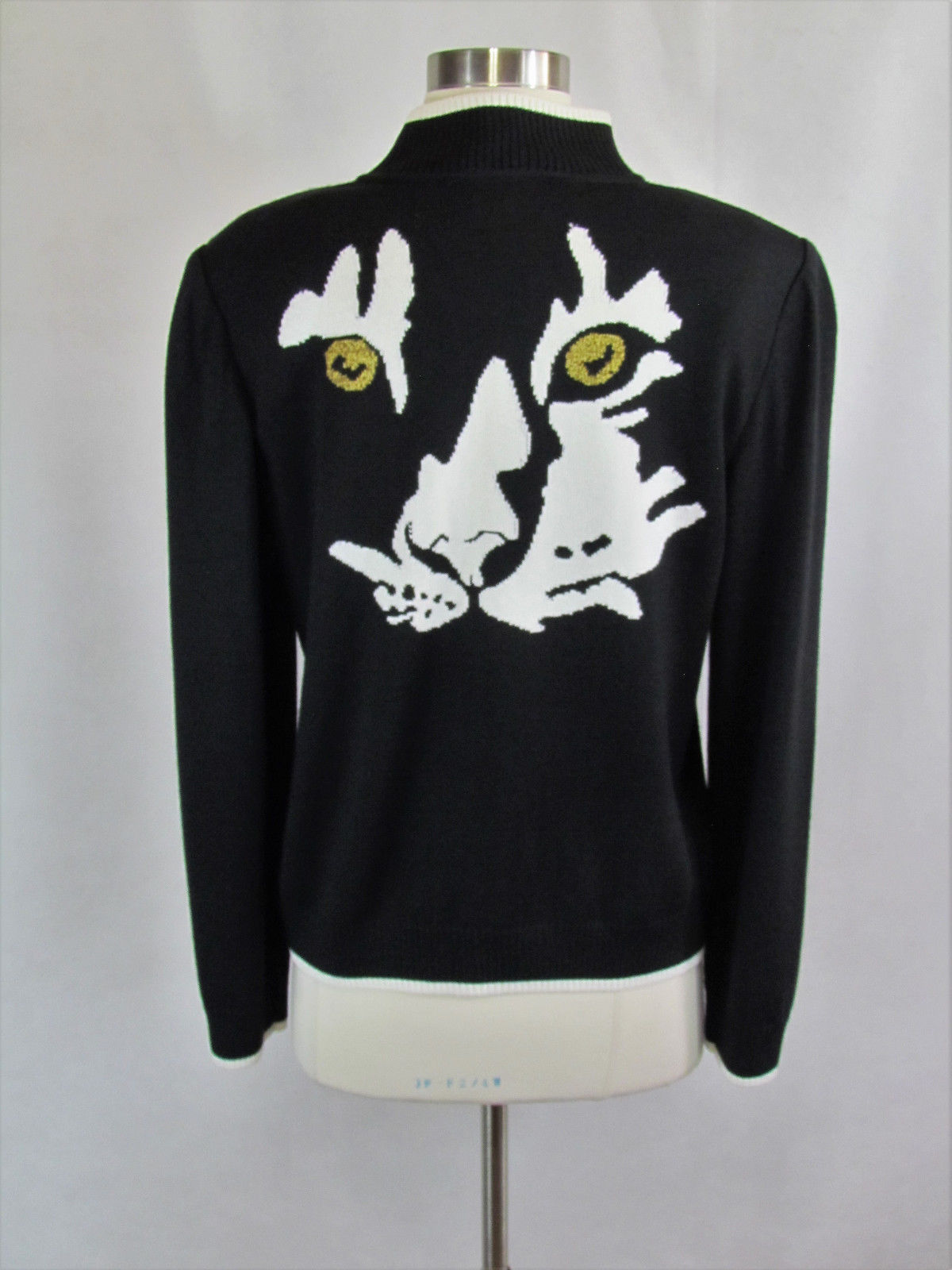 St John SPORT JACKET M ARTWORK Black / White tiger face smooth Santana all year