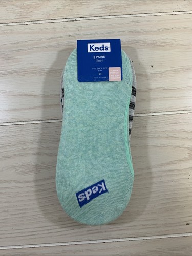 Keds 5 Pack Extra Low Cut Liner Socks, Womens Size 6-10, Multi MSRP $16.95