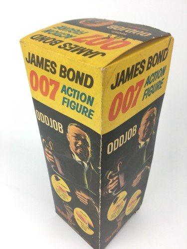 VINTAGE 1965 AC GILBERT JAMES BOND 007 GOLDFINGER ODD JOB ACTION FIGURE & BOX
