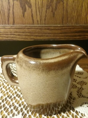 Vintage Lazy Bones Frankoma Milk Creamers PLAINSMAN BROWN 4A  and  5DA set of 2