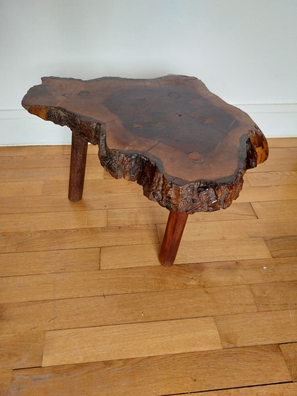 Table Basse Brutaliste Souche Bois Massif Brutalisme Design