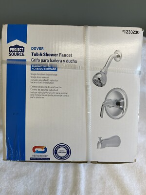 Project Source 1233230 Dover Tub & Shower Chrome Finish Balanced 1-Handle