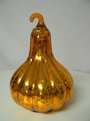 Hallmark Mercury Glass GOURD Gold Color Beautiful Tabletop Seasonal Decor NEW