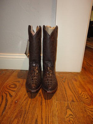 SENOR De Los CIELOS Men's Brown Leather Caiman Western Boots Size 6 NWT!!