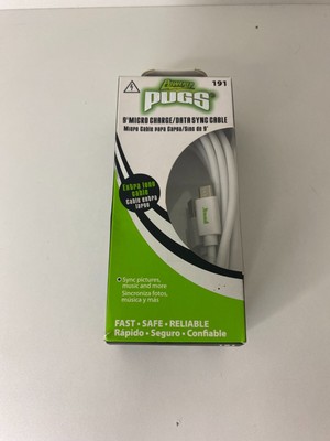 Powered by Pugs Extra Long Usb Micro Cable Charger
