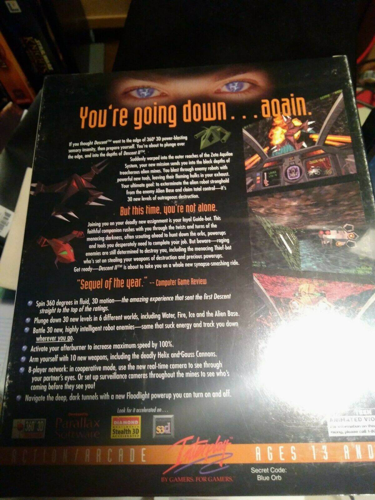 Vintage Big Box PC Sealed - Descent 2 - MINT Factory Sealed CD