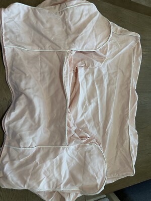 Pottery Barn Anywhere Chair Oversized  Slipcover only Pink Twill white piping