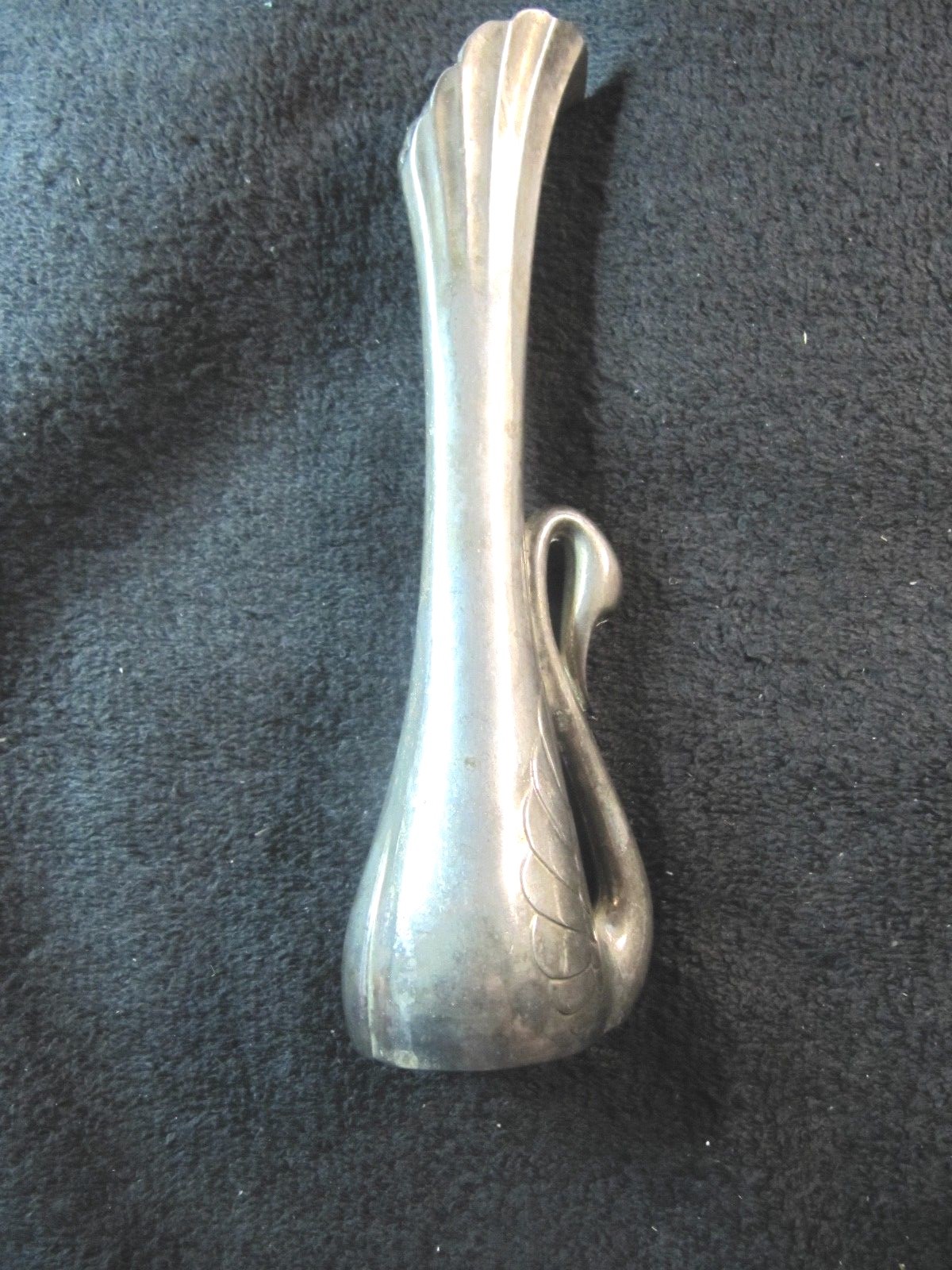 SWAN SHAPED SILVER PLATED BUD VASE  ESTATE FIND, NO RESERVE
