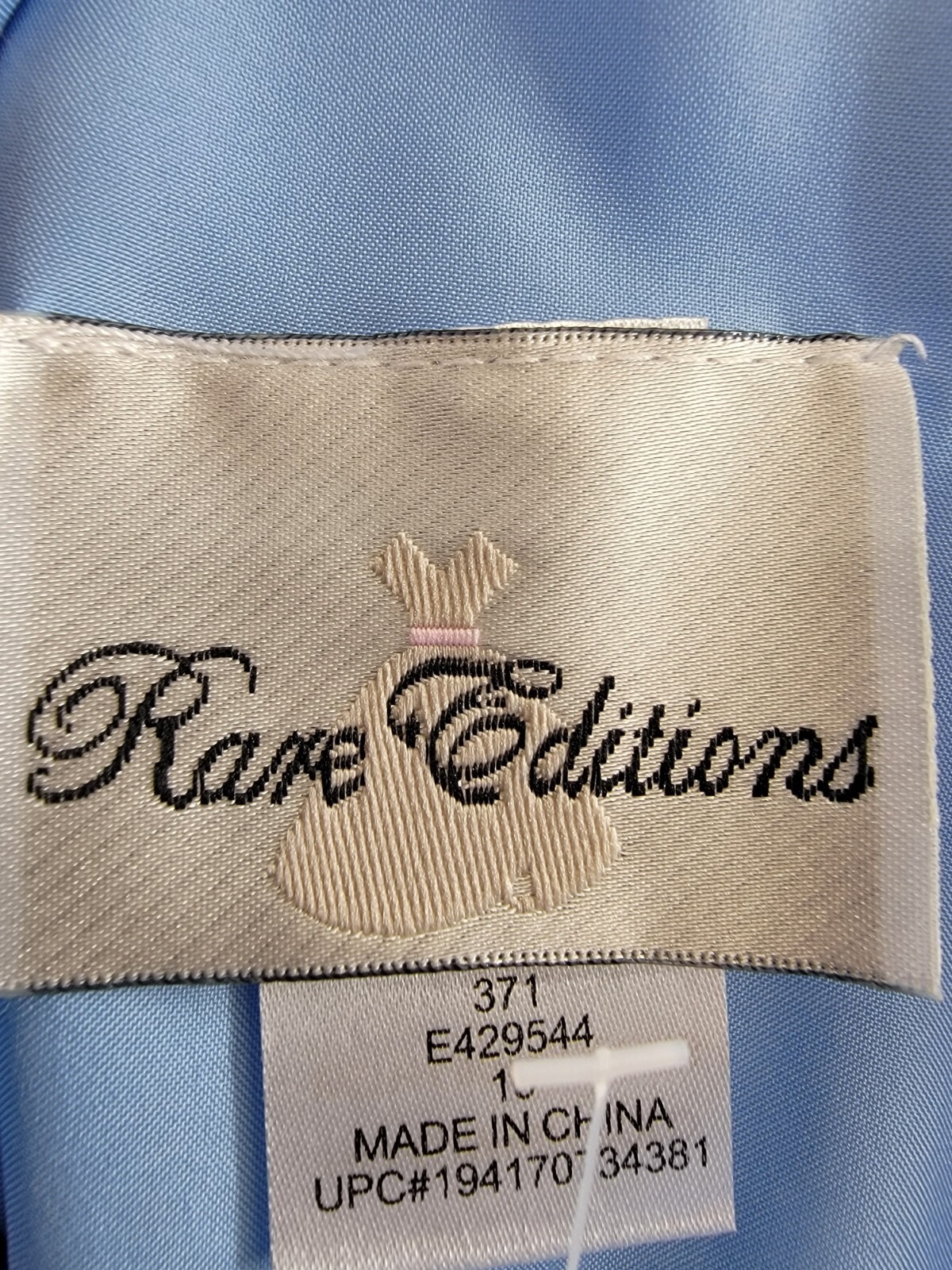 Rare Editions Sleeveless Imitation Pearl Halter Dress Big Girls 10 Blue Back Zip - Picture 8 of 16