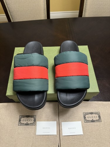Pre-owned Gucci Logo Colors Padded Slide Sandals Size 38 / Us 8 In Multicolor