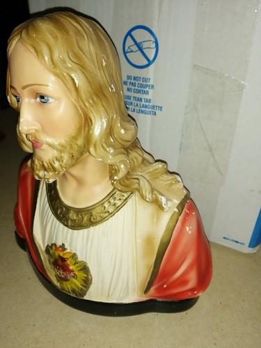 Beautifull  Jesus Crist bust chalk walk Religious item.