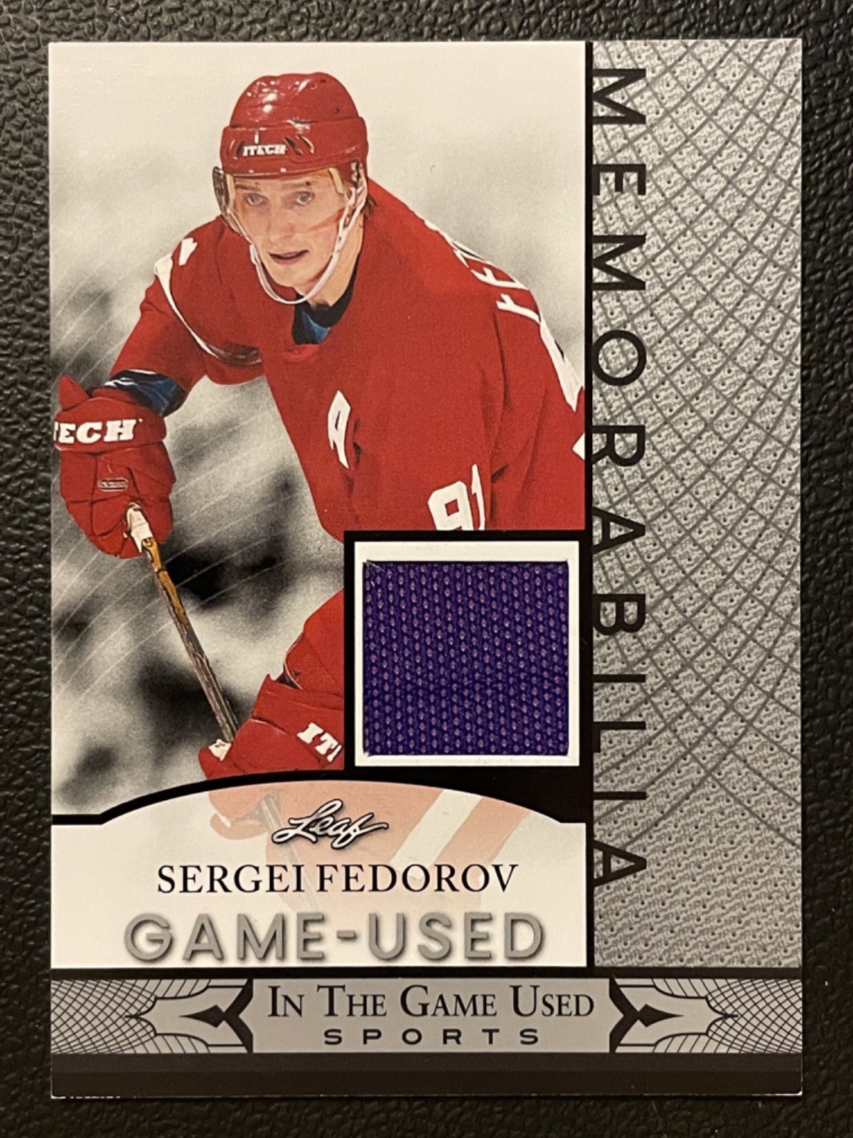 2024 Leaf In The Game Used Memorabilia Silver Sergei Fedorov Jersey
