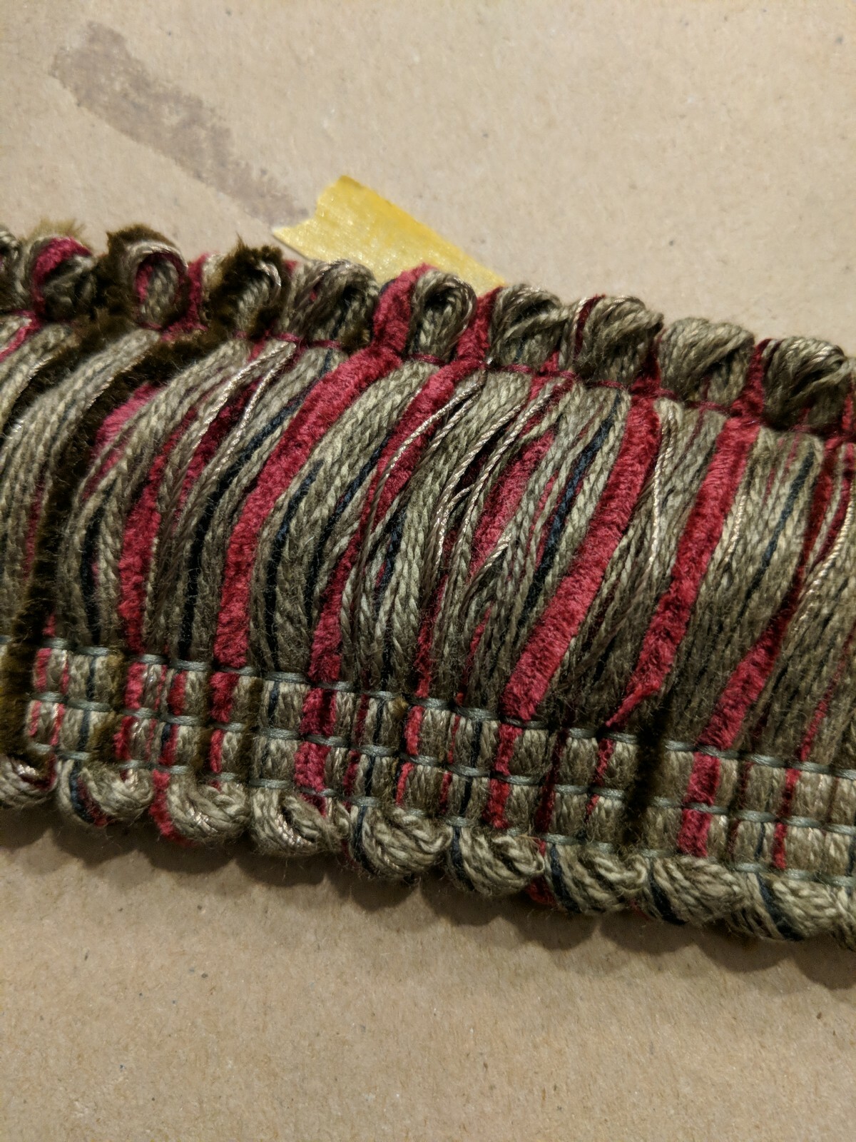 フリンジ FRINGE Vtg PHOENIX TRIM WORKS 20831-G411 Thick 2” Loop Fringe Trim