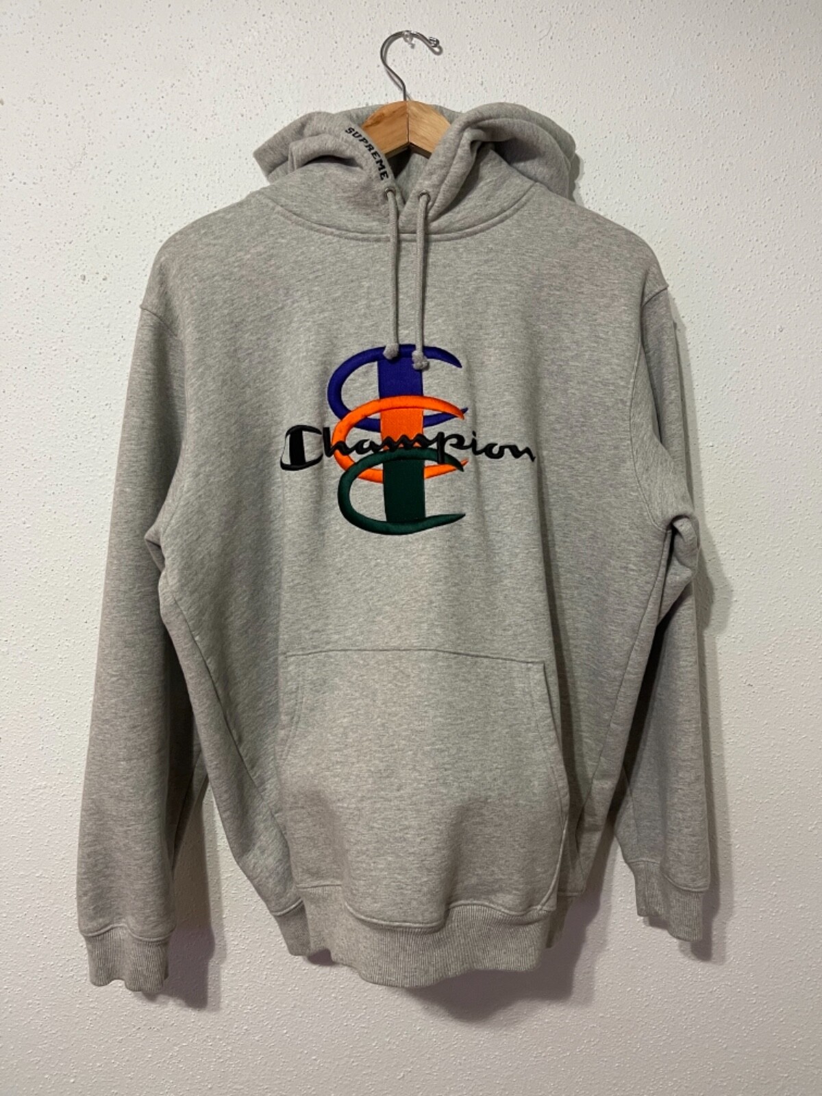 Supreme Champion Stacked C Hooded Sweatshirt Heather Grey Supreme Champion Stacked C Hooded Sweatshirt Heather Grey