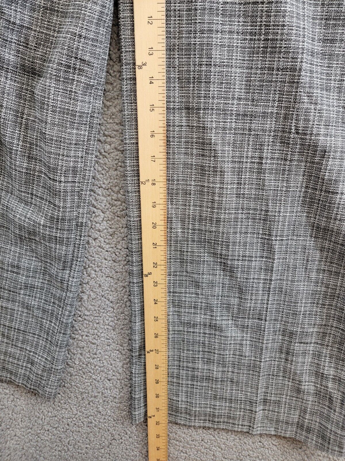 KARL LAGERFELD PARIS Plaid Side-Stripe Wide-Leg Pants Women's 10 Gray Multi - Picture 7 of 19