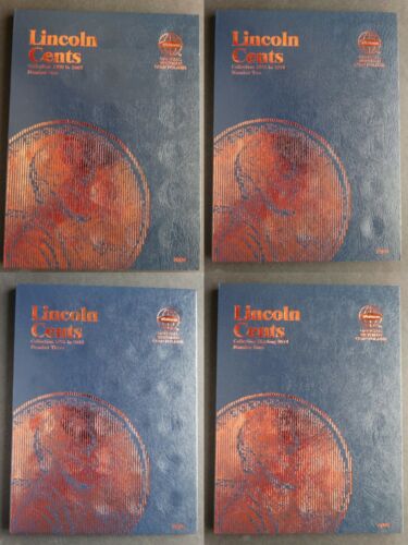 Set of 4 - Whitman Lincoln Cent Coin Folders Number 1-4 1909-2024 Album Book