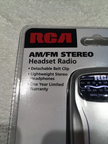 RCA RP1612 AM/FM Stereo Headset Radio w/ Headphones. NEW In Package
