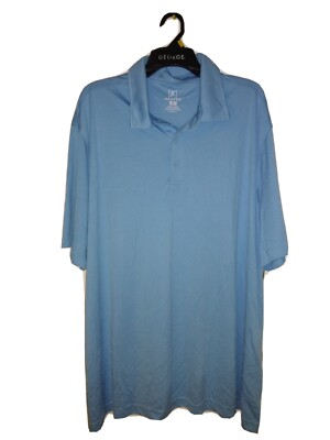 George Mens Polo Shirt Size 3XL 54-56 Blue Short Sleeve Cotton Blend  NWT